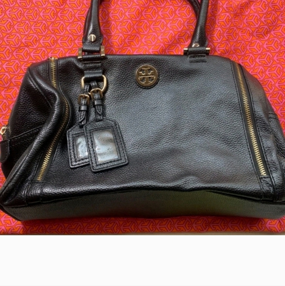 Tory Burch Black Leather Satchel EUC